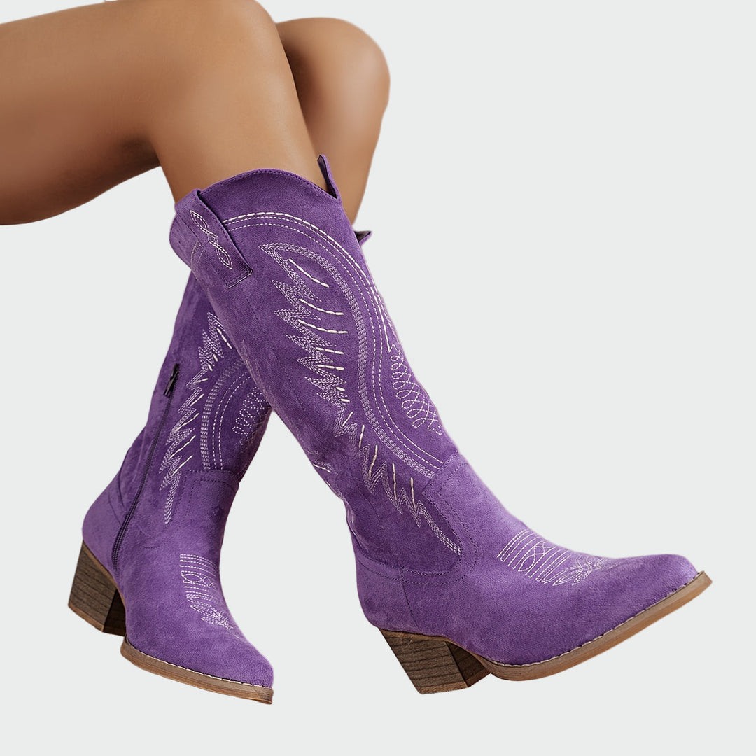 Biserka - Stylish embroidered western boots