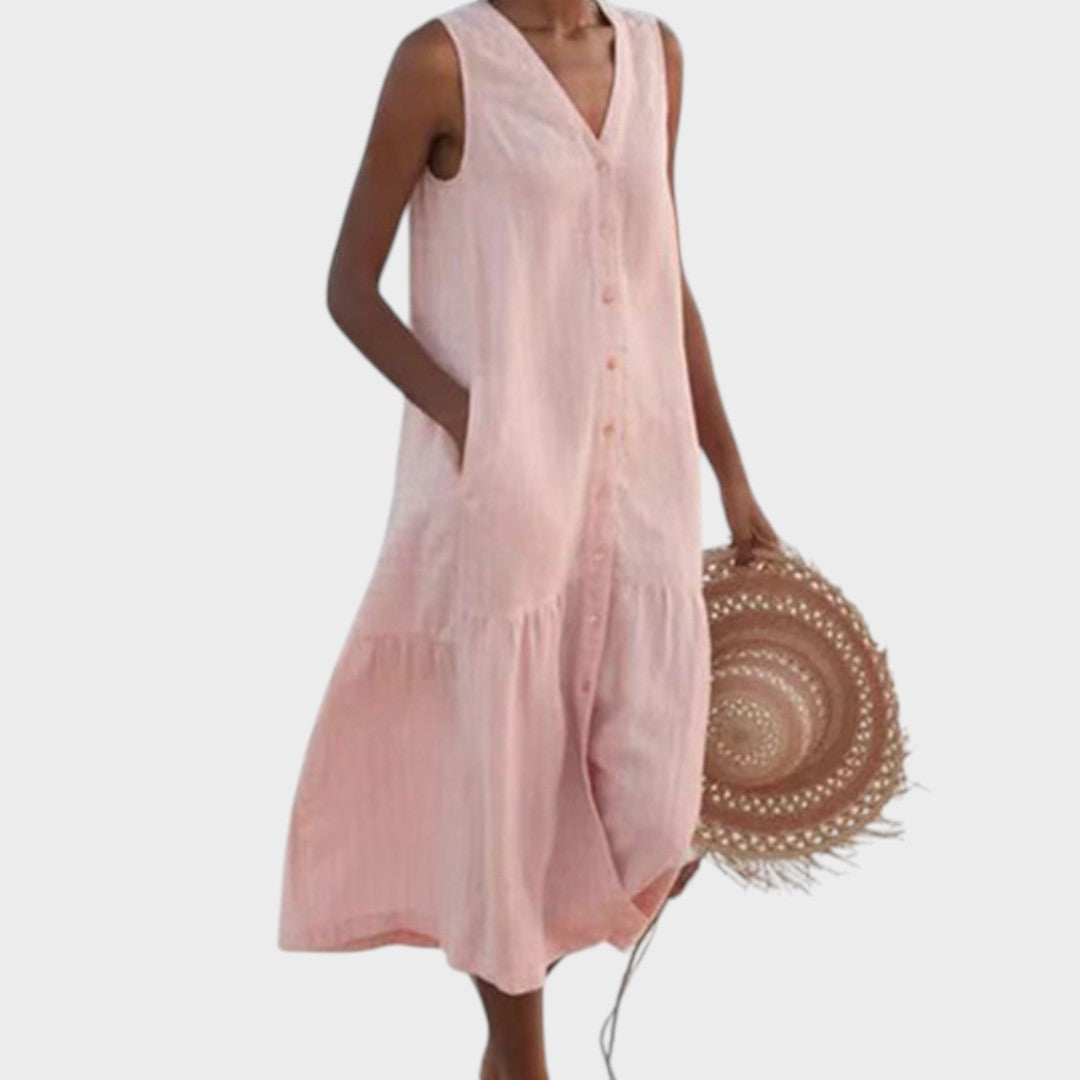 Vita - Šik i Flattering Haljina s V-Izrezom