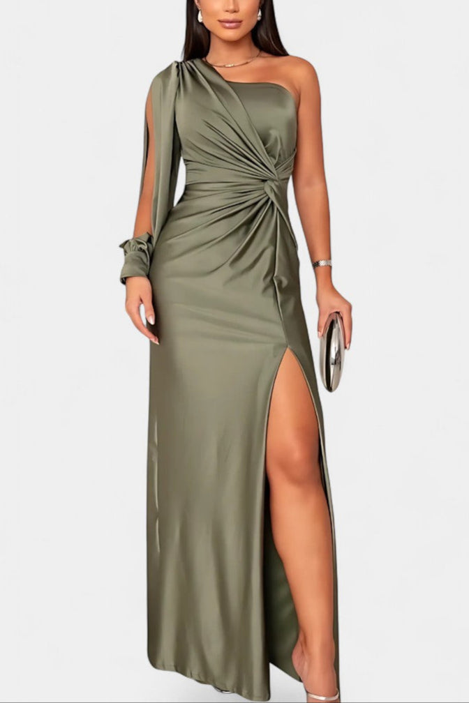 Andrea Asimetrična Haljina s Draperijom na Jednom Ramenu