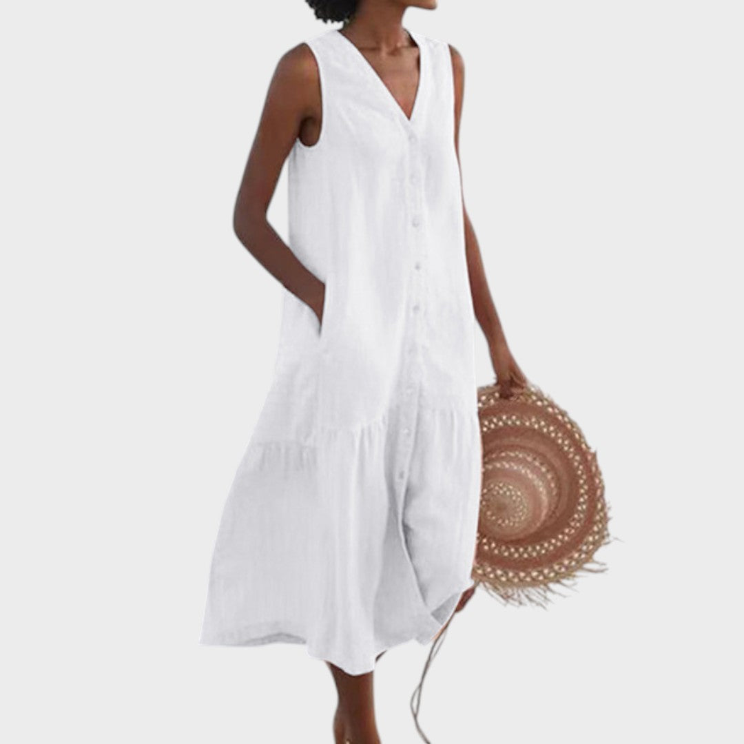 Vita - Šik i Flattering Haljina s V-Izrezom