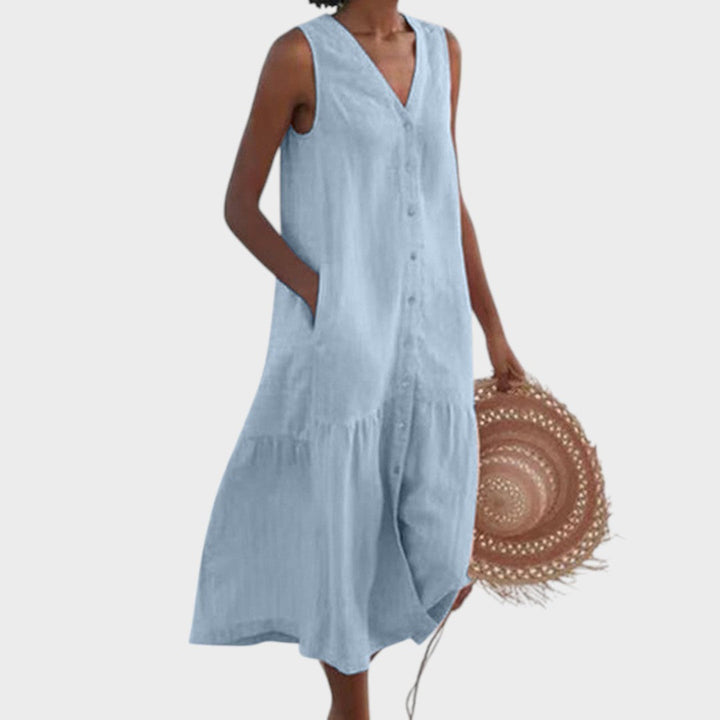 Vita - Šik i Flattering Haljina s V-Izrezom