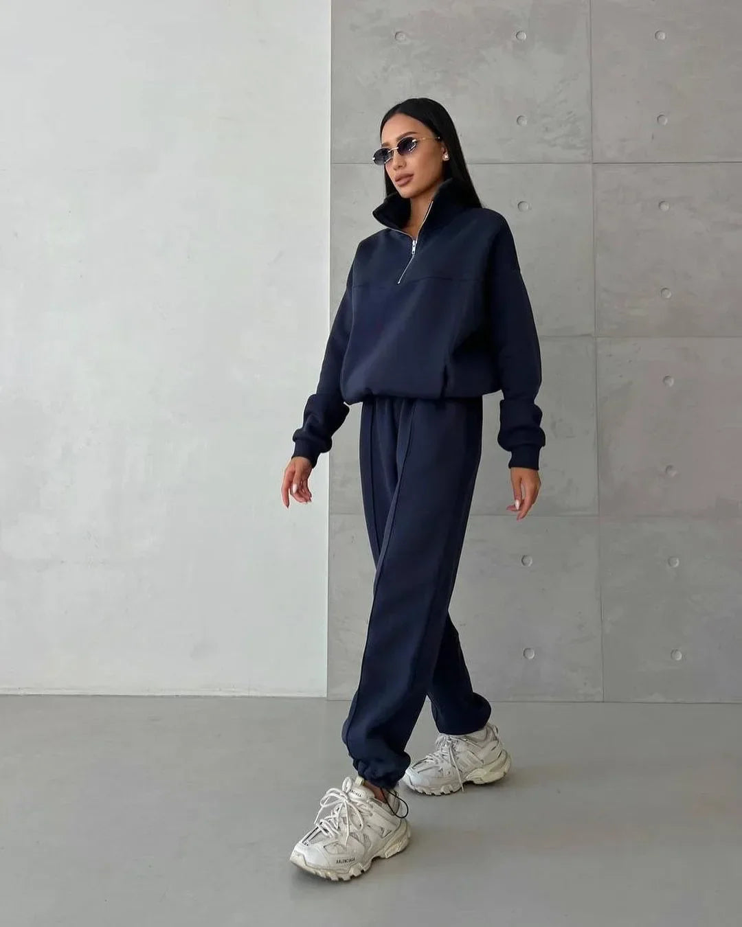 Senna -Sportieve loungeset met ritskraag