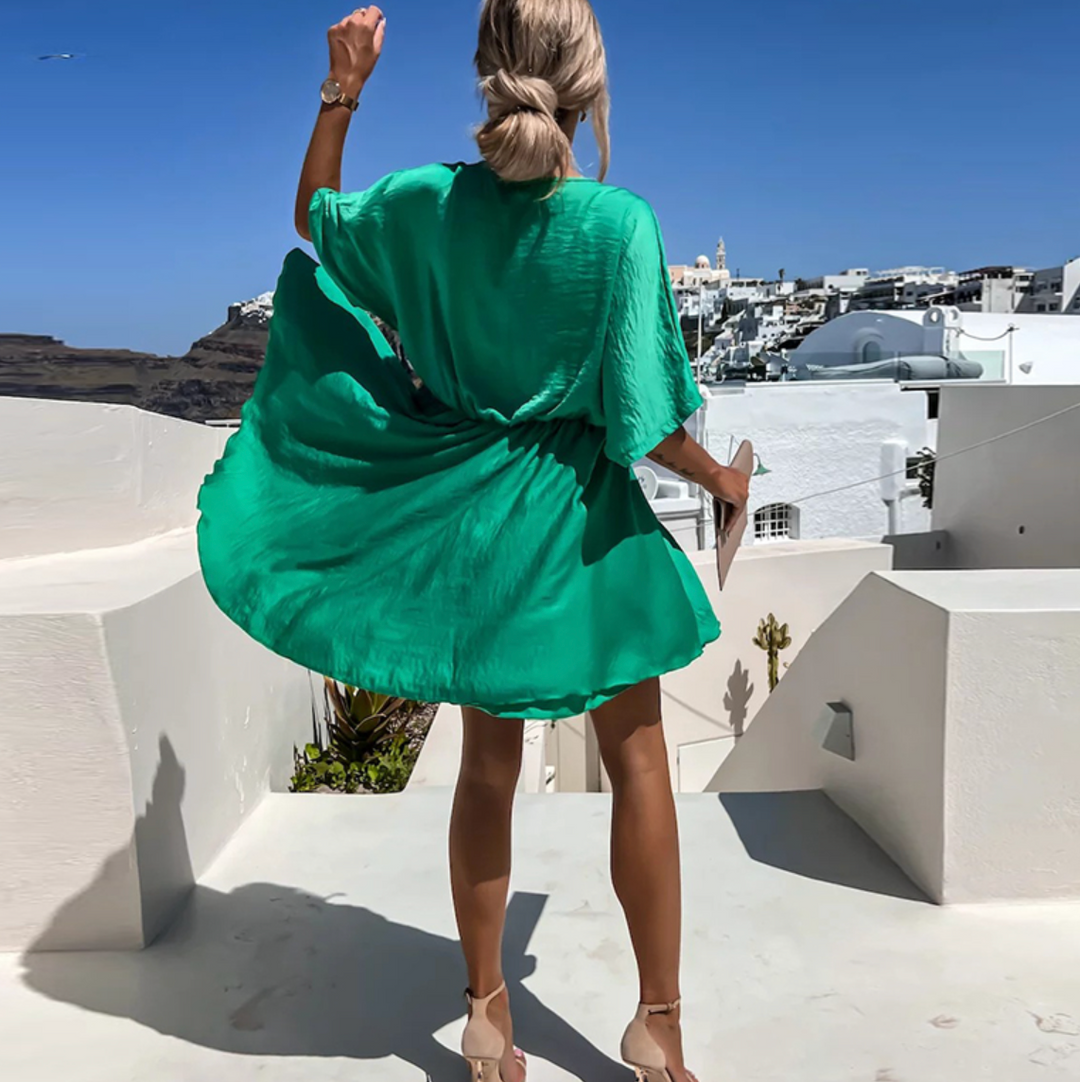 Lennon - Elegantna Mini Haljina s Visokim Strukom za Ljeto