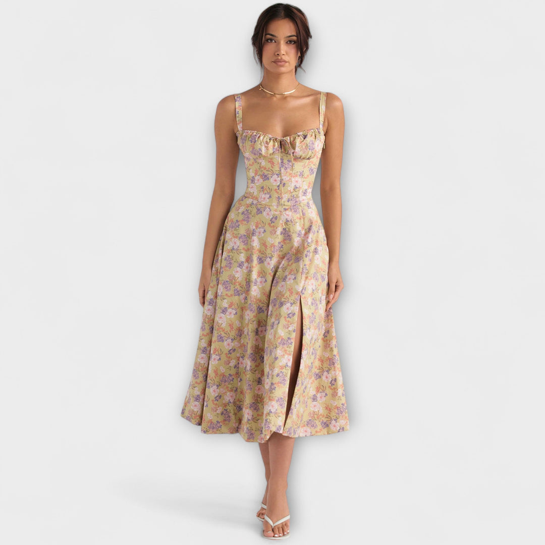 Zipporas – Šarmantna bustier haljina s cvjetnim uzorkom