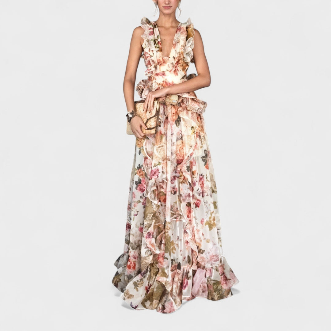 Vinka - Dugačka cvjetna haljina