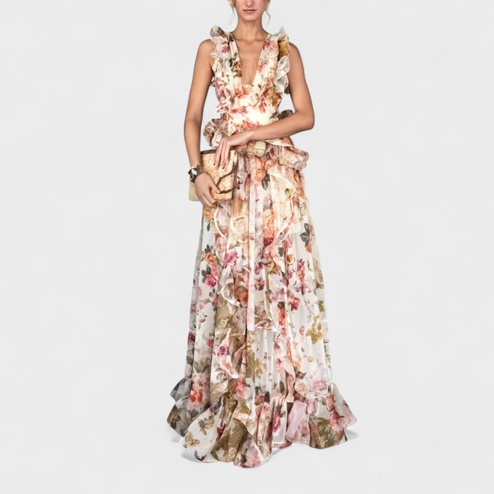 Vinka - Dugačka cvjetna haljina