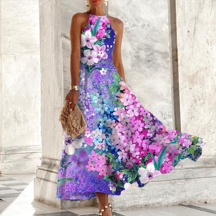 Eileen - Halter Neck Floral Maxi Dress