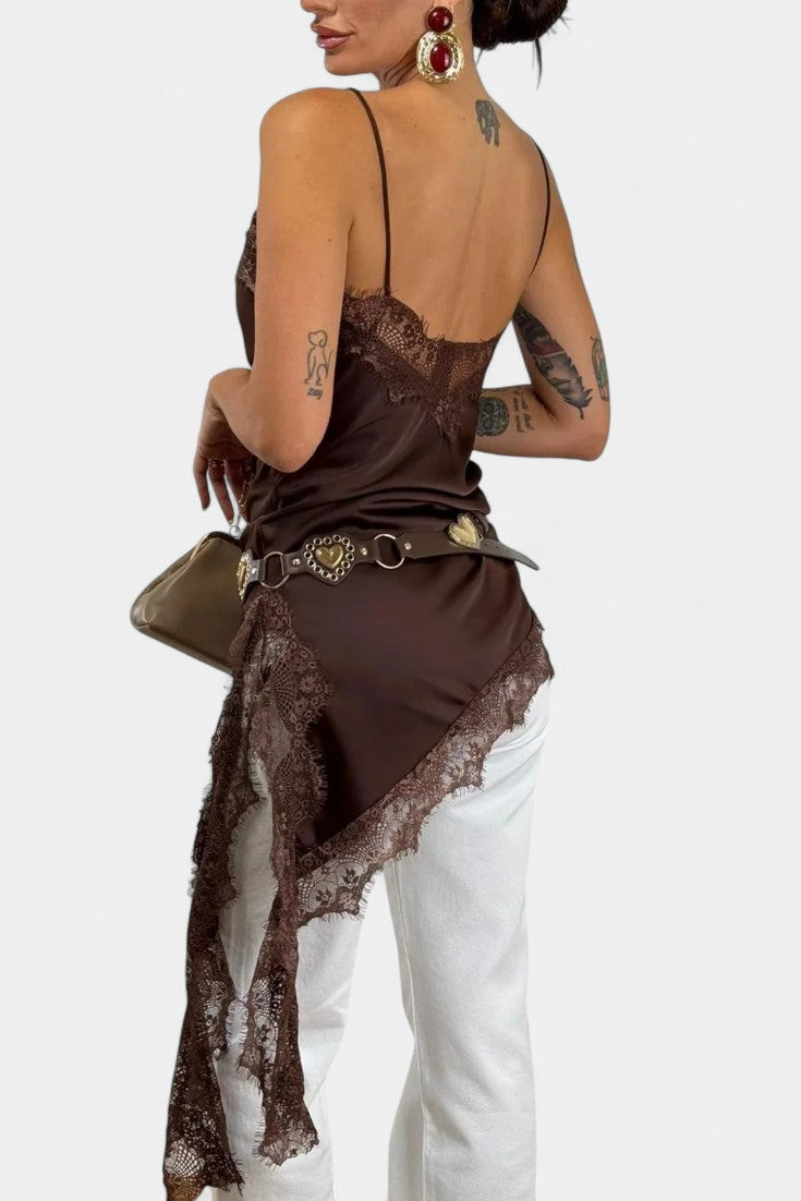 Katarina Mini Haljina s Naramenicama i Čipkom