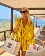 Adalyn - Elegant V-Neck High-Waisted Dress