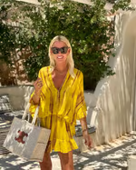 Adalyn - Elegant V-Neck High-Waisted Dress